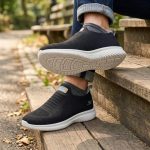 Skechers FlexKnit Slip-On Comfort Sneakers Black - Image 3