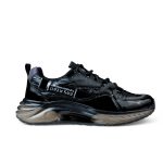 Men's Glossy Black Trendy Sneakers - Image 2
