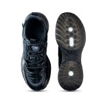 Men's Glossy Black Trendy Sneakers - Image 3