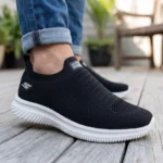 Skechers FlexKnit Slip-On Comfort Sneakers Black