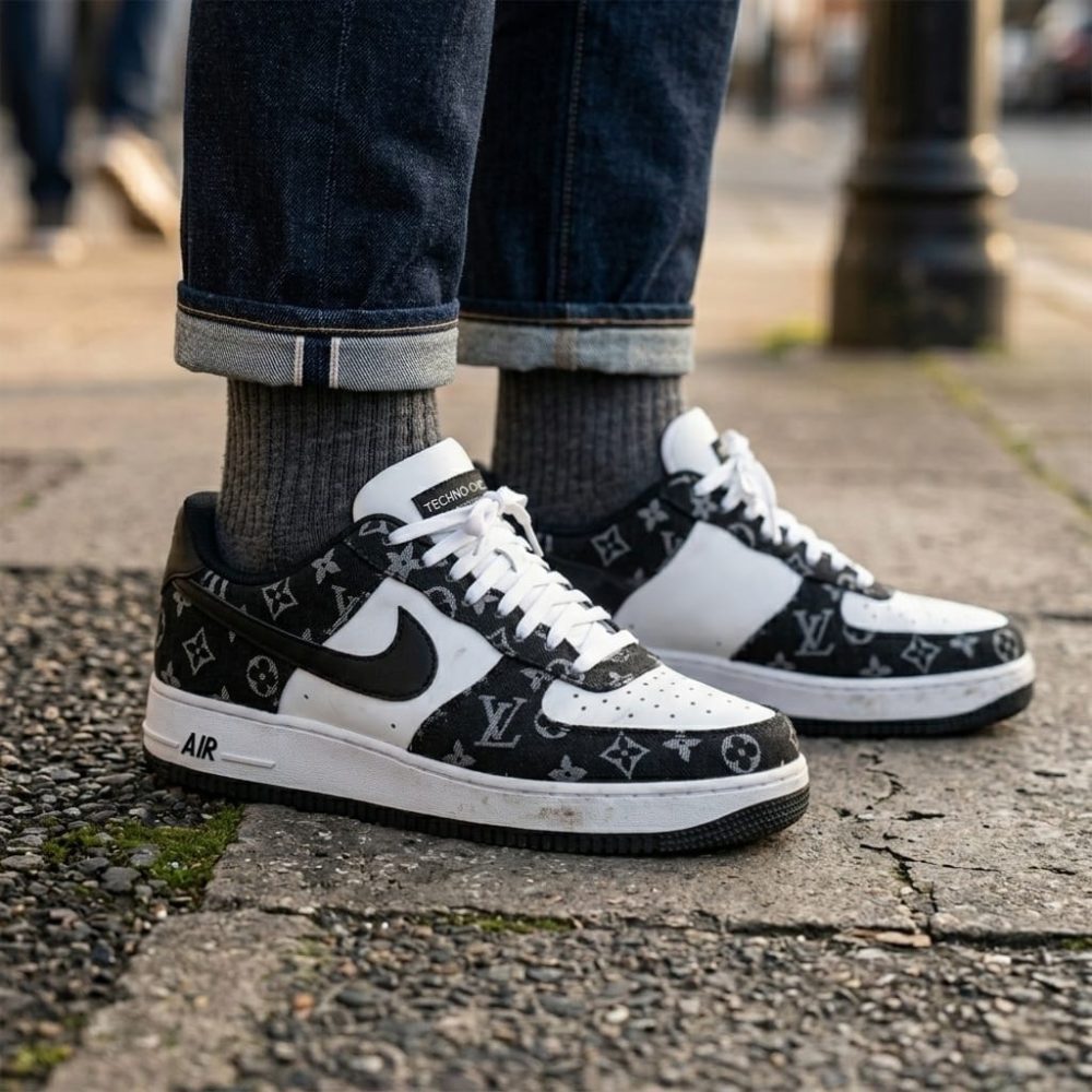 Men's Premium Black White Sneakers - Image 3