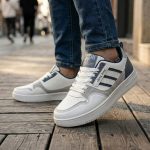 Men's Trendy White Blue Casual Sneakers - Image 2