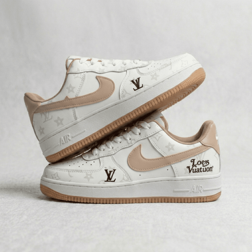 Men's Premium White Beige Luxury Sneakers - Image 4