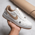 Men's Premium White Beige Luxury Sneakers - Image 2