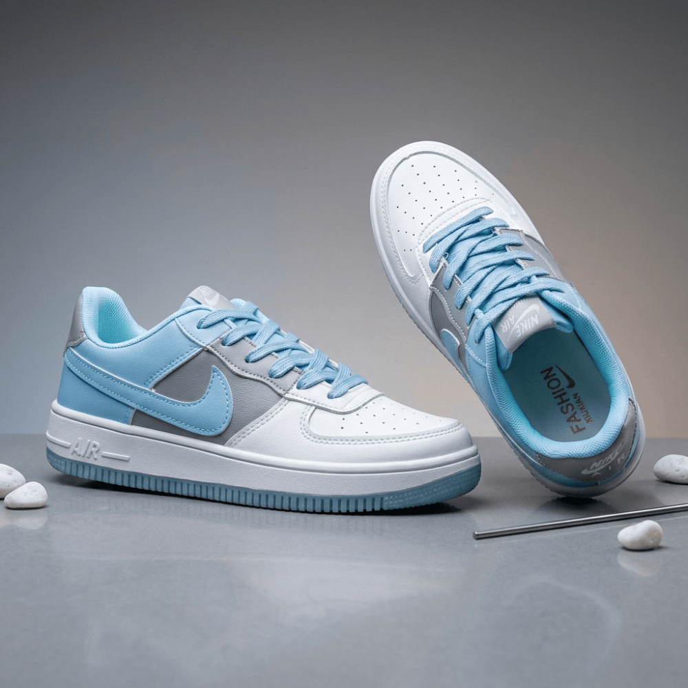 Men's Premium White Sky Blue Sneakers - Image 4