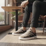 Men's Trendy Khaki Casual Sneakers - Image 3