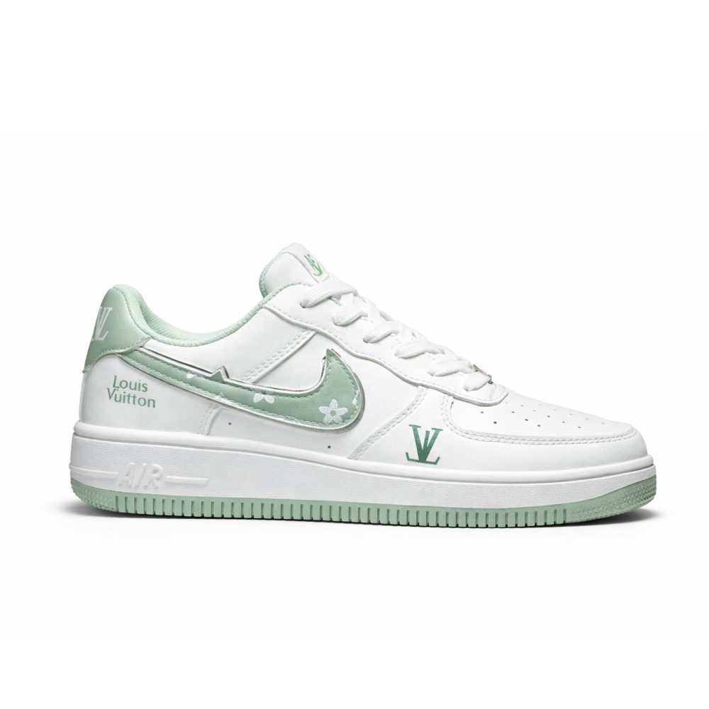 Men's White Green Luxury Sneakers - Image 2