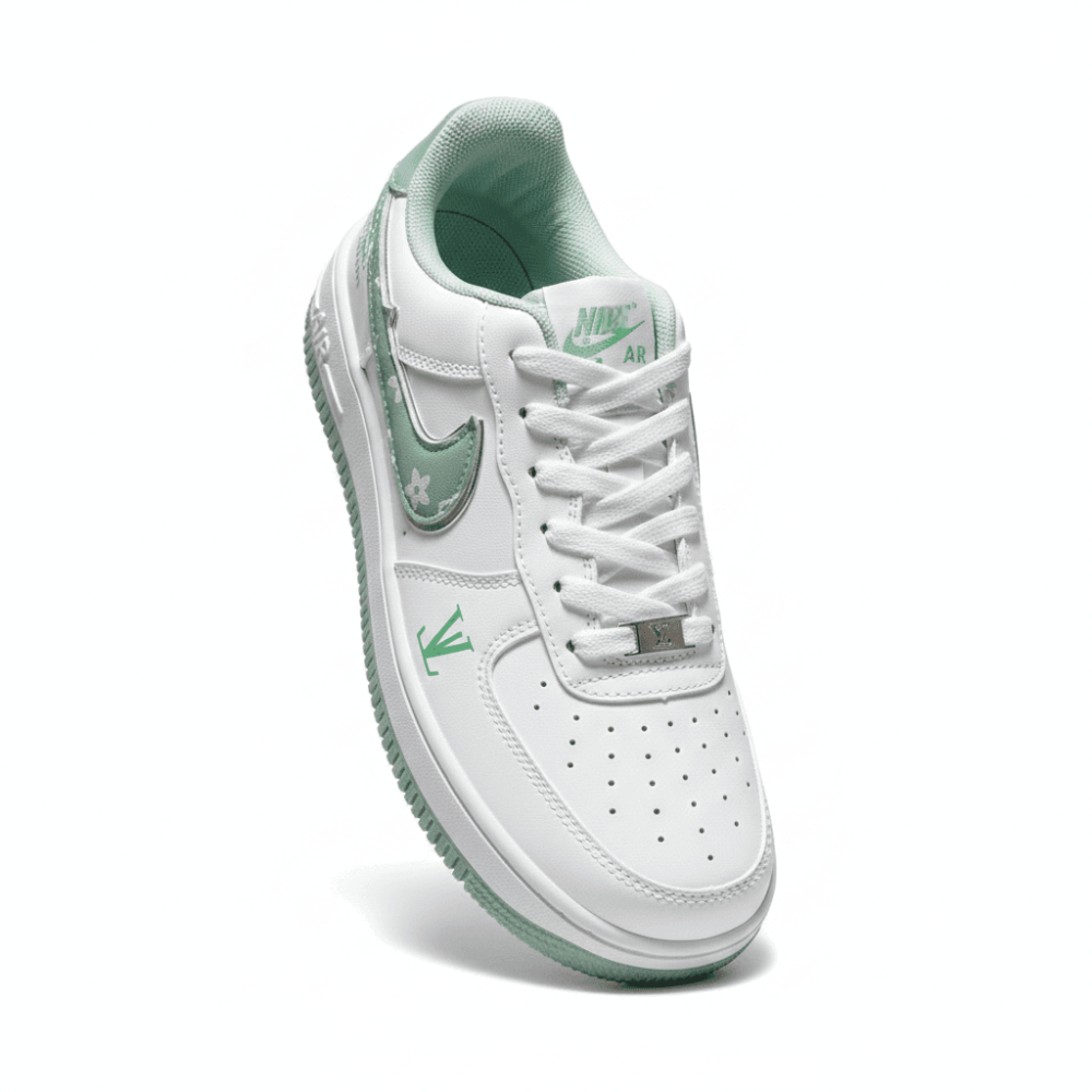 Men's White Green Luxury Sneakers - Image 3