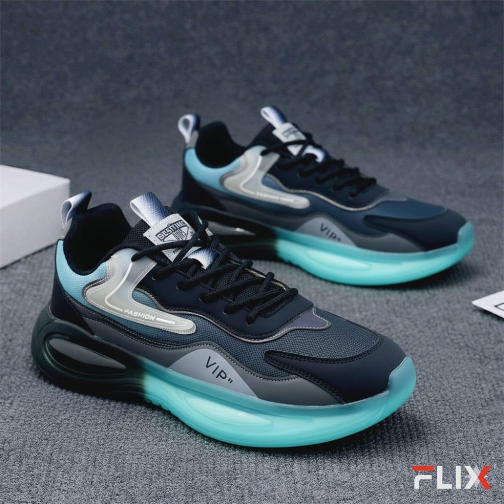 Men's Cyan Gradient Cushioned Sneakers - Image 4