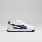 Men's Classic White Navy Court Sneakers - Image 3