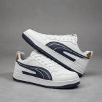 Men's Classic White Navy Court Sneakers - Image 2