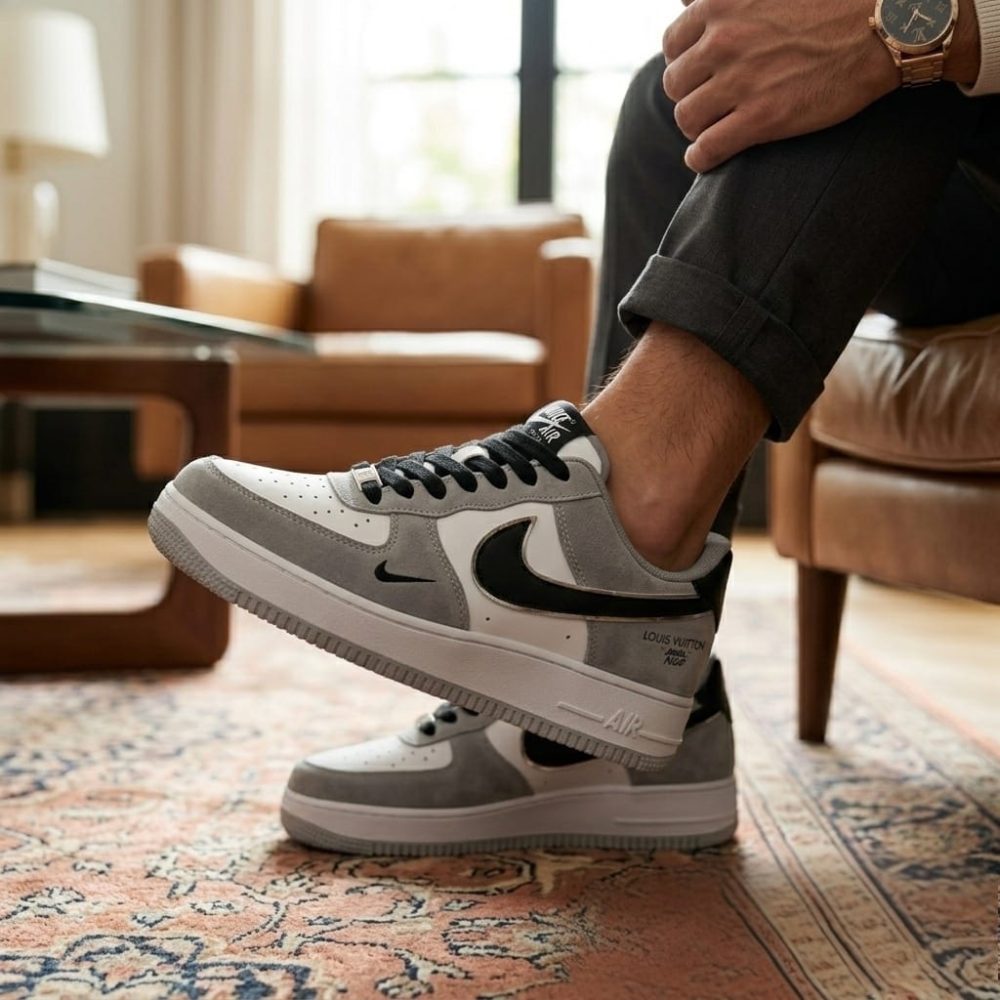 Men's Premium White Grey Urban Sneakers - Image 2