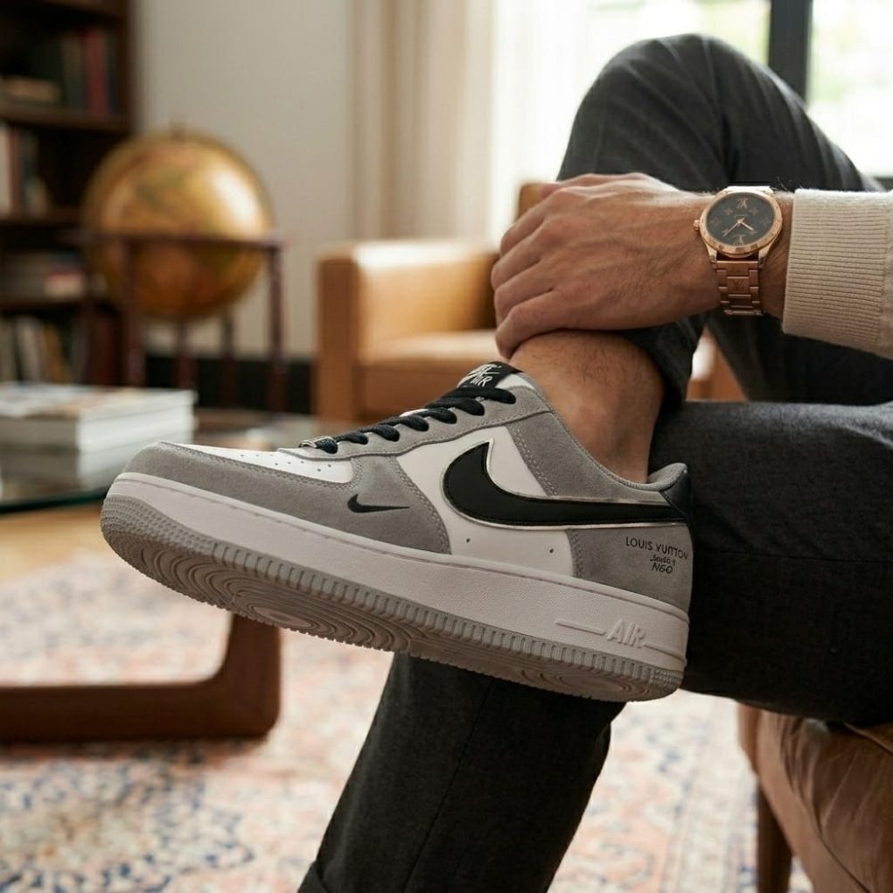 Men's Premium White Grey Urban Sneakers - Image 4