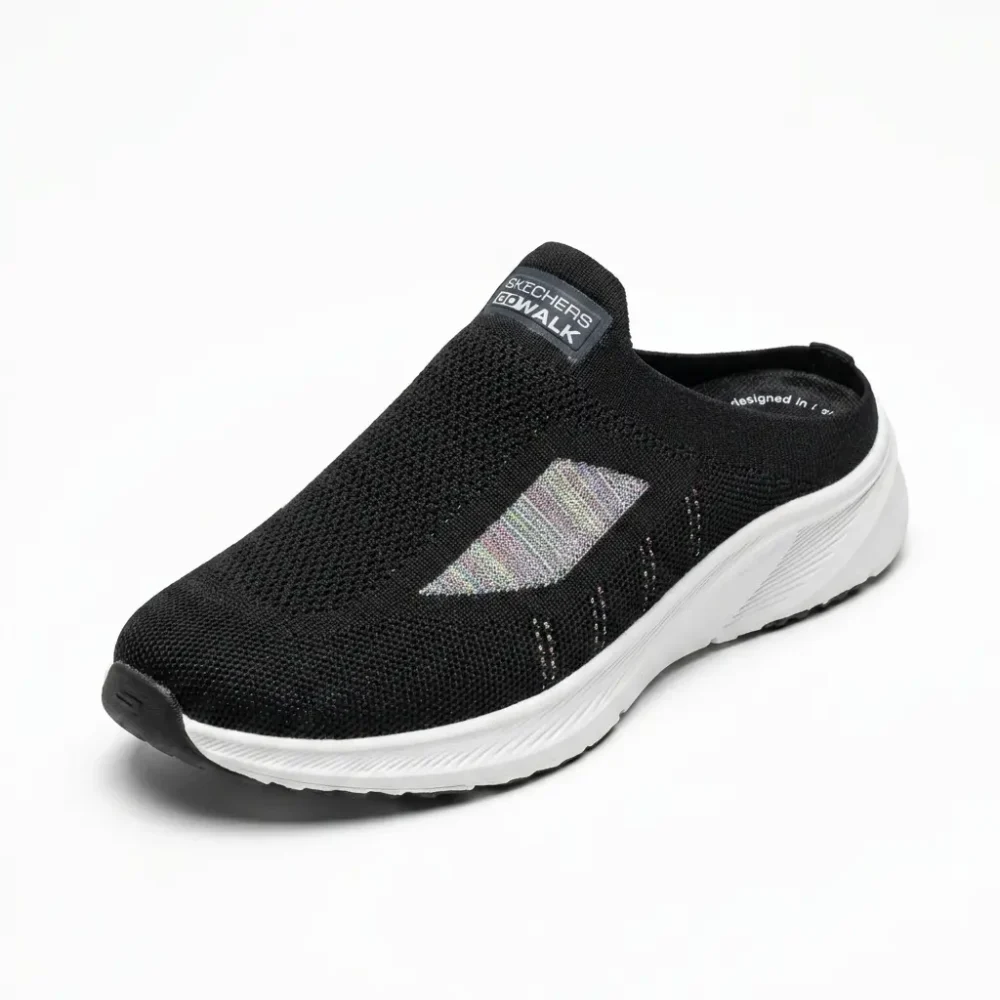 Skechers Premium Lightweight Half Slip-On Sneakers Black - Image 2