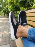 Skechers Premium Lightweight Half Slip-On Sneakers Black - Image 4