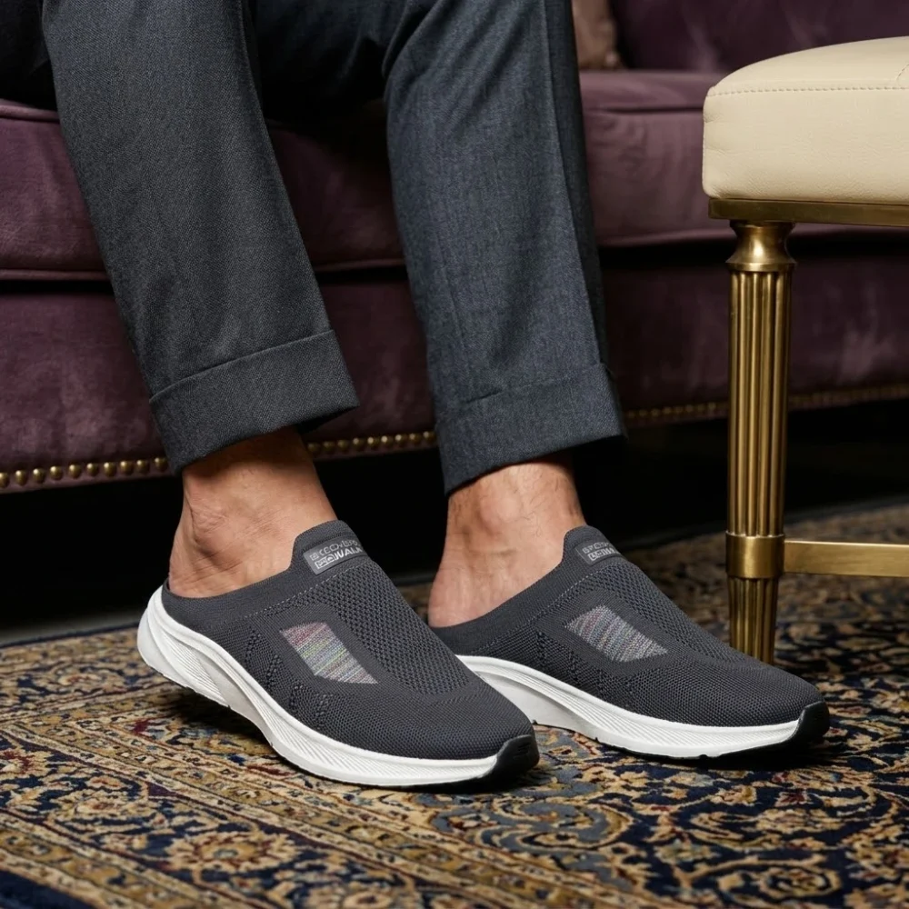 Skechers Premium Lightweight Half Slip-On Sneakers Gray - Image 2