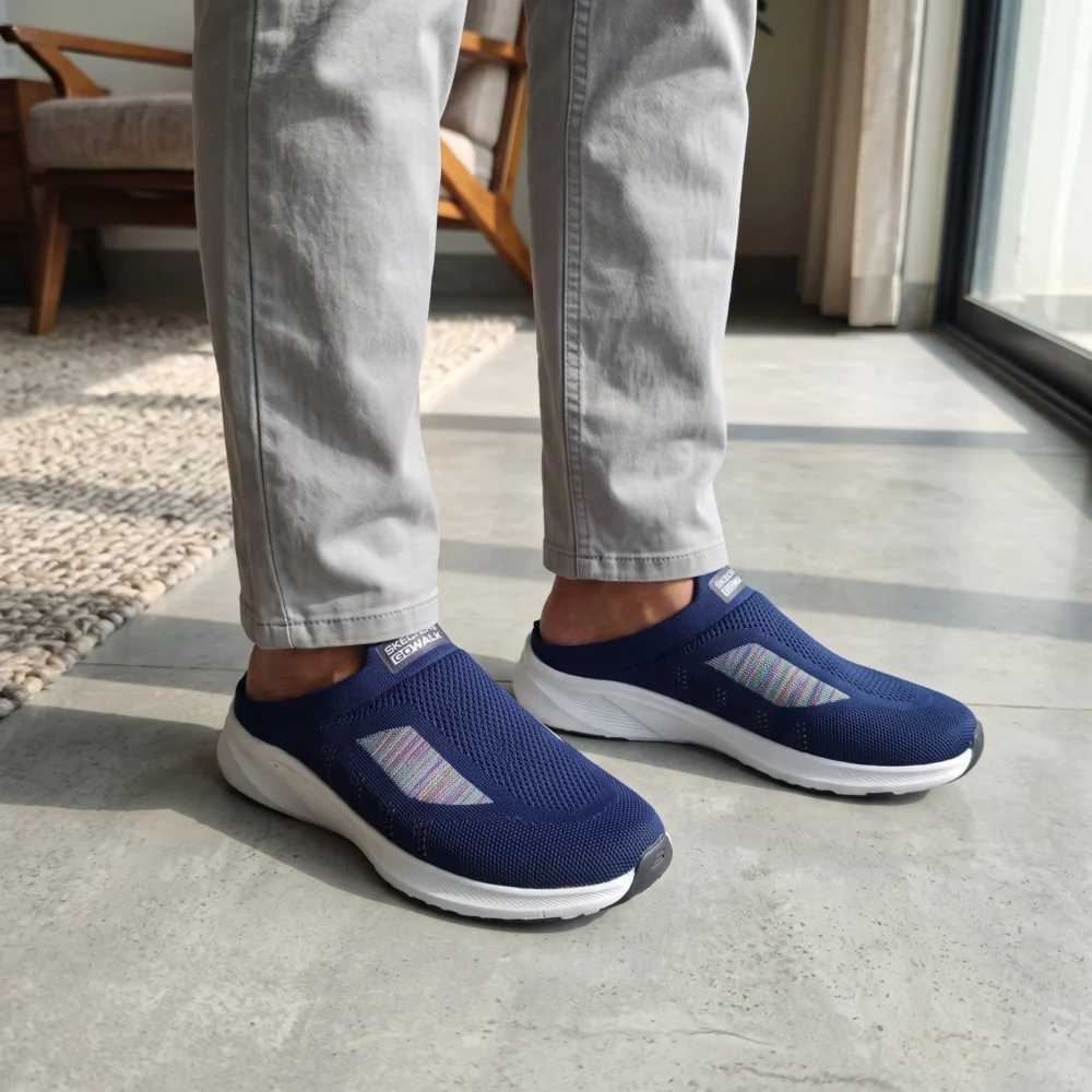 Skechers Premium Lightweight Half Slip-On Sneakers Blue - Image 4