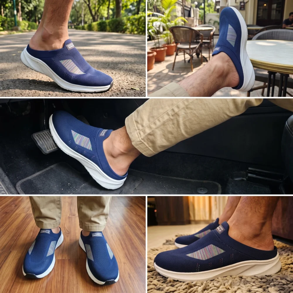Skechers Premium Lightweight Half Slip-On Sneakers Blue - Image 5
