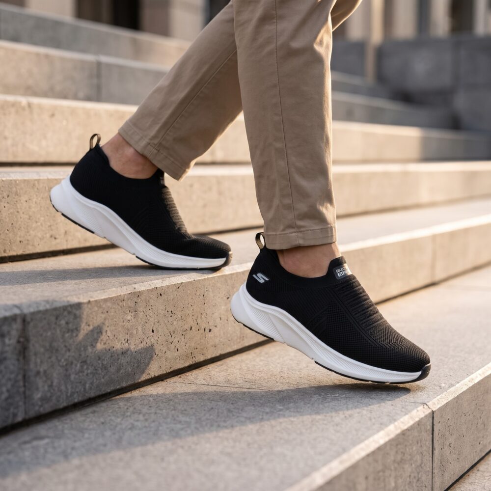 Skechers Premium Lightweight High Slip-On Sneakers Black - Image 6