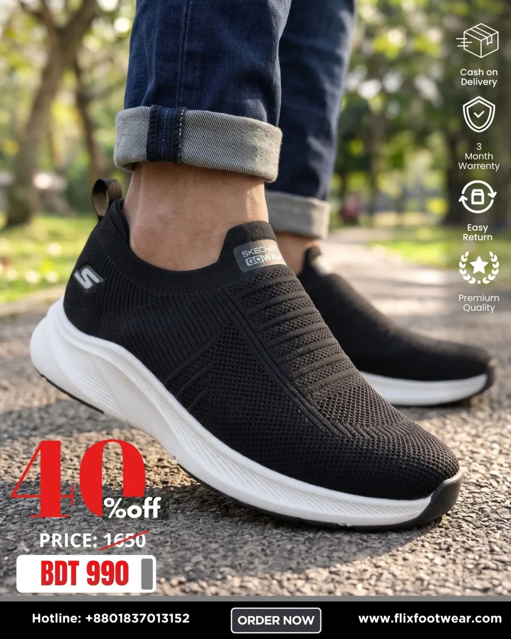 Skechers Premium Lightweight High Slip-On Sneakers Black - Image 2